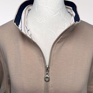 Allison Daley Men's Beige Zip-Up Sweater